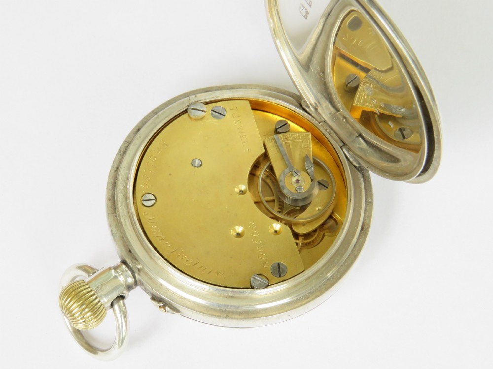 Antique silver Wm Ehrhardt hunter pocket watch View V