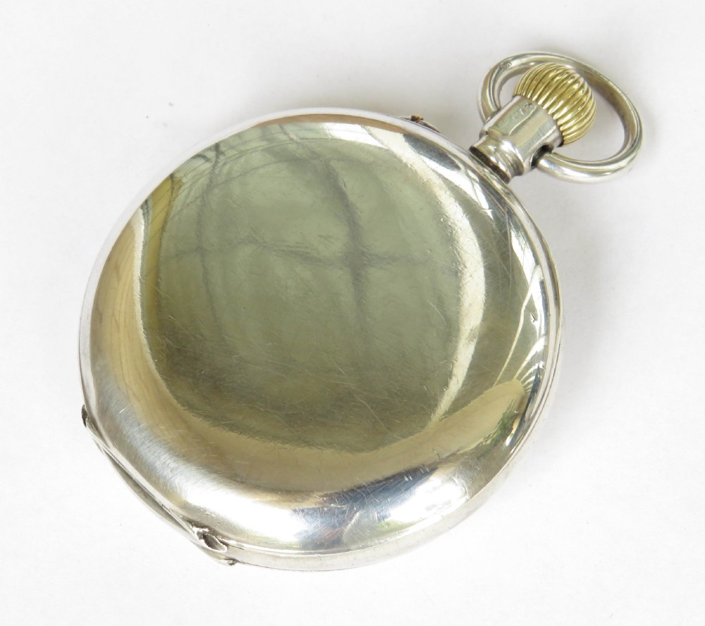 Antique silver Wm Ehrhardt hunter pocket watch View VI