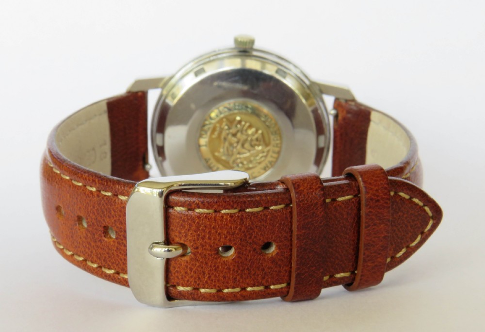 Gents Longines Flagship automatic wrist watch, 1960 View III