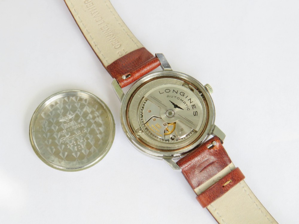 Gents Longines Flagship automatic wrist watch, 1960 View V