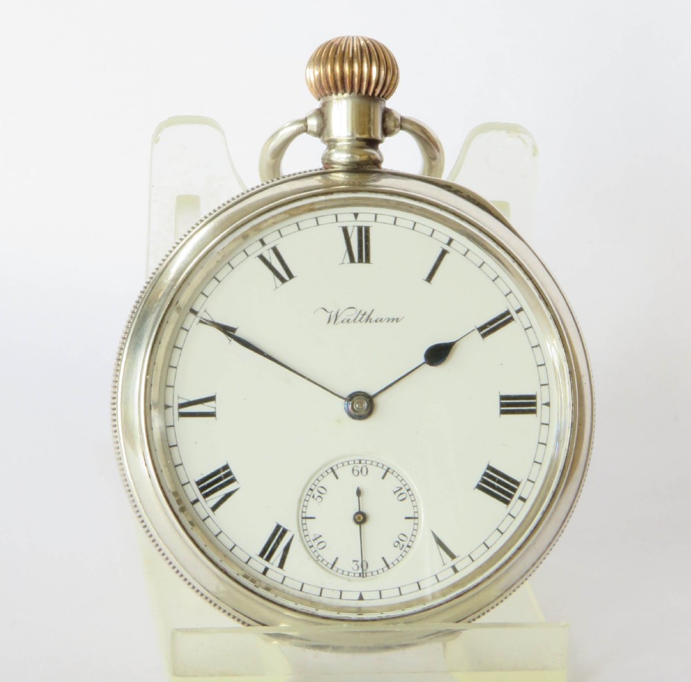 Antique silver Waltham Marquis pocket watch, 1912, super condition View II