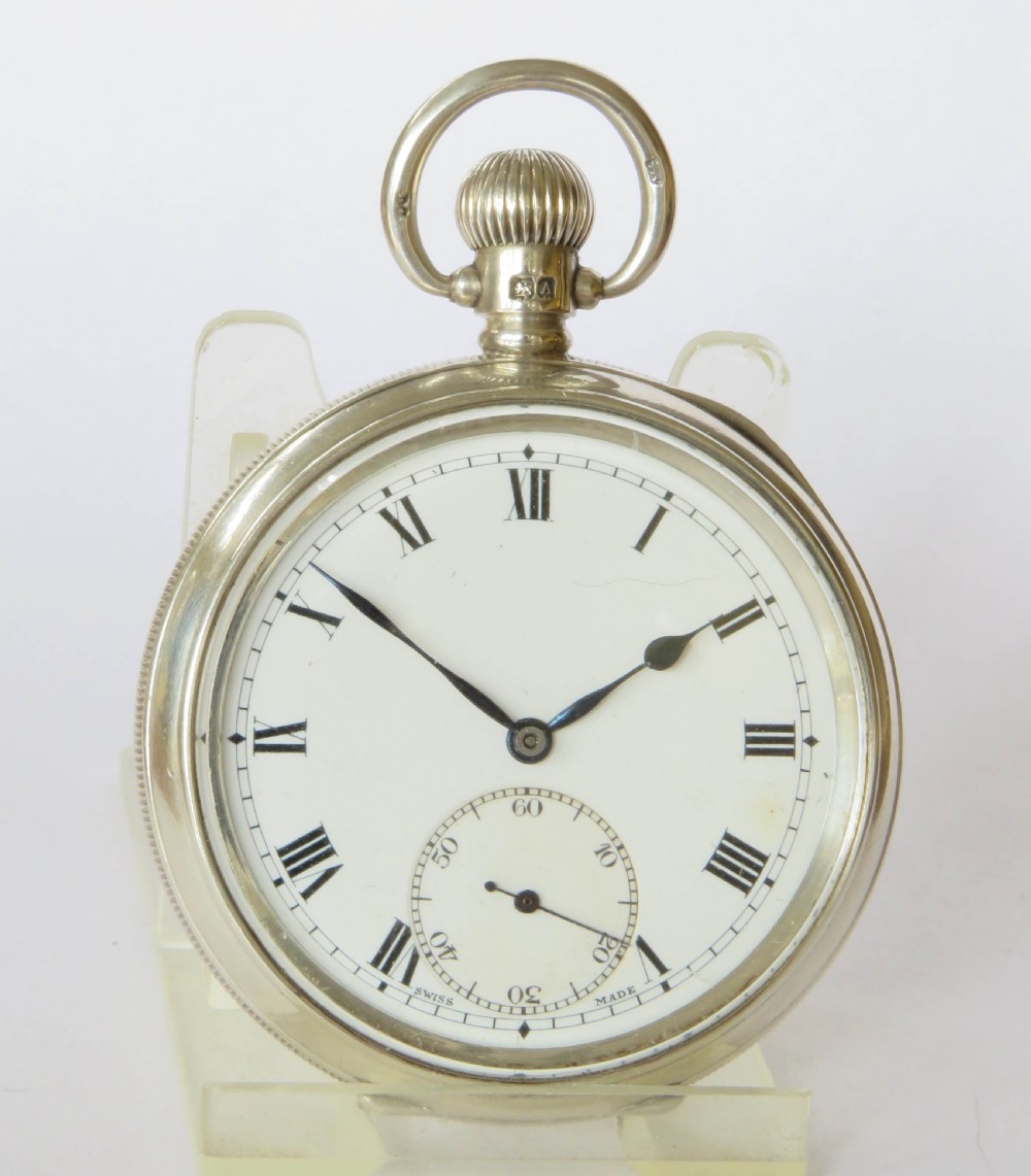 Antique silver Syren pocket watch, 1926 View II