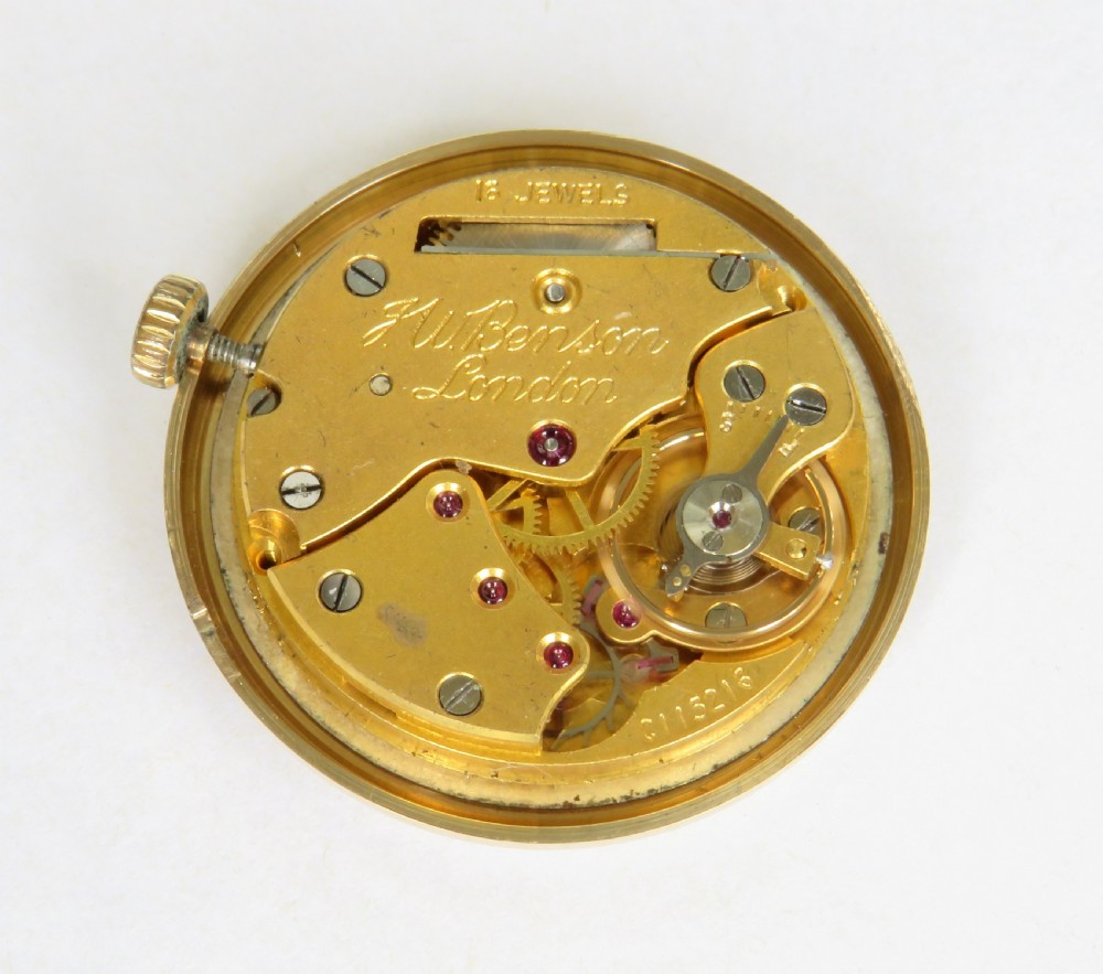 Gents 9ct gold Smiths wrist watch for J W Benson, 1951 View III