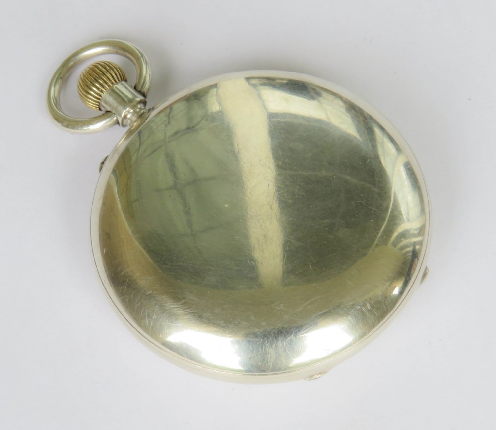 Antique silver half hunter pocket watch, 1887 View VI