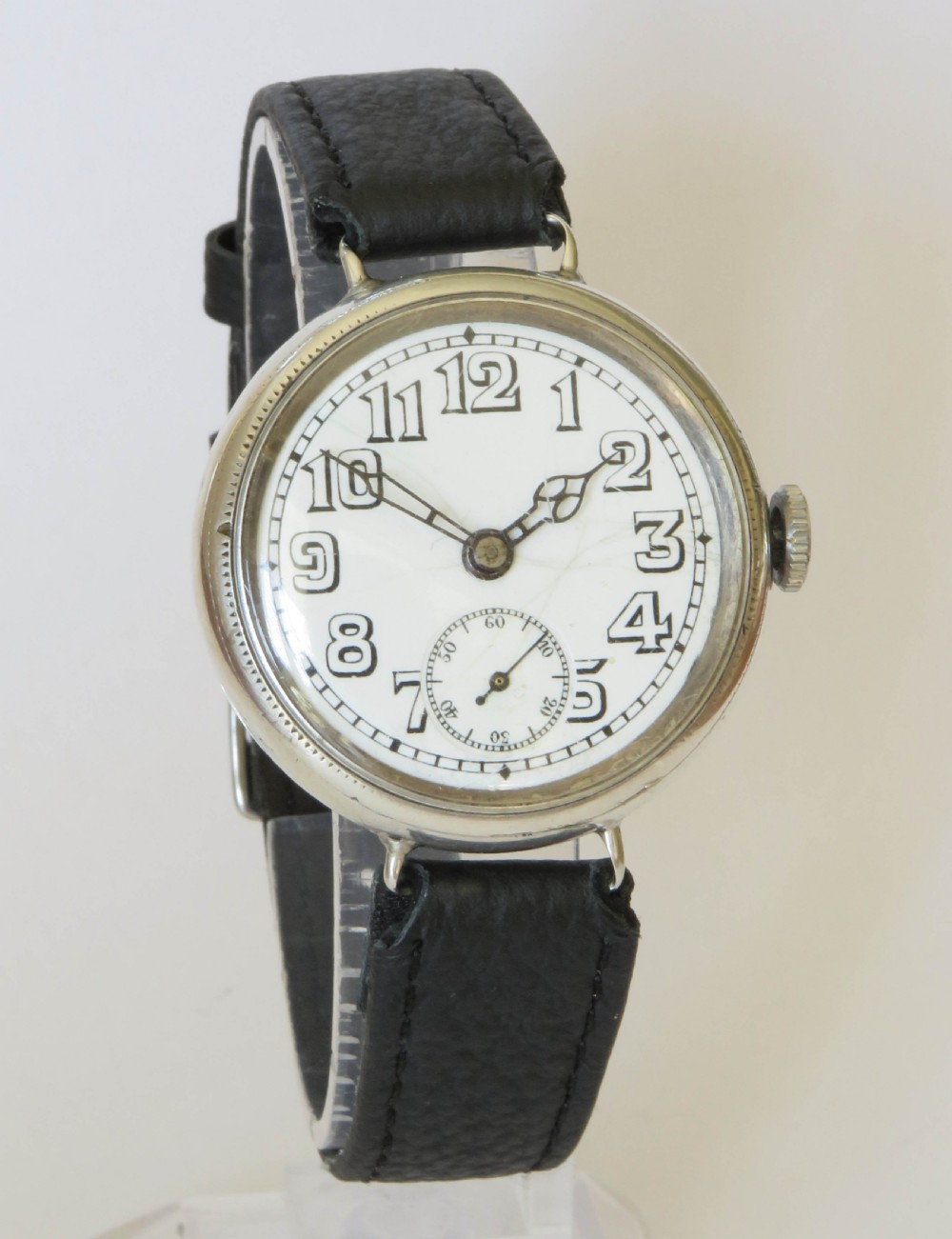 Antique silver trench watch, 1918 View II