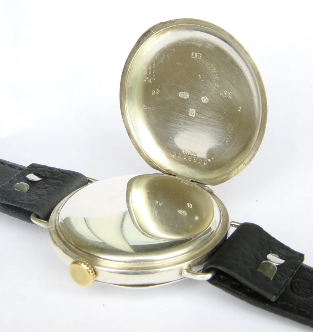 Antique silver Longines wrist watch, 1933 View IV