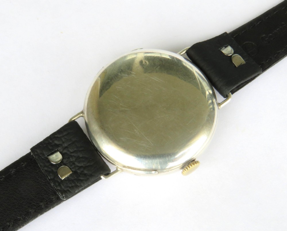 Antique silver Longines wrist watch, 1933 View V
