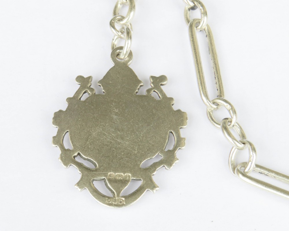 Antique silver Churchill chain and fob View III