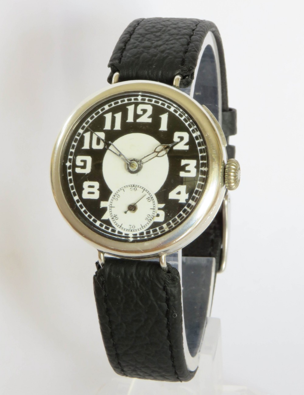 Gents antique silver trench watch, 1916