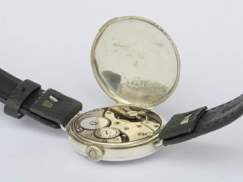 Gents antique silver trench watch, 1916 View IV