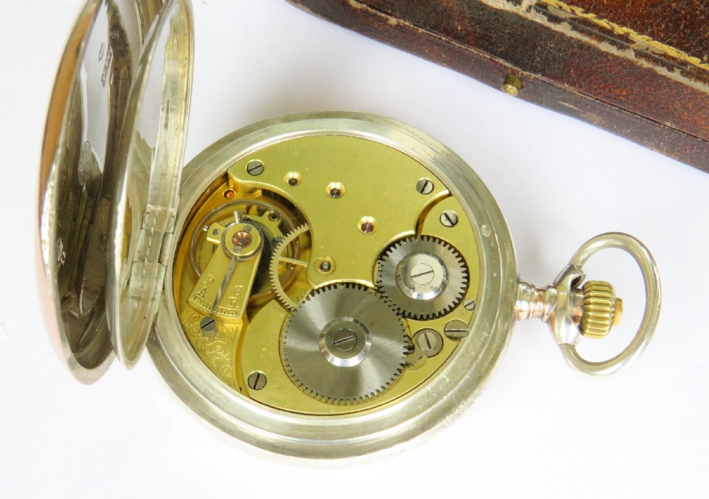 Antique Omega silver full hunter pocket watch View V