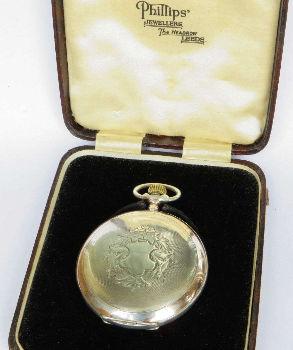Antique Omega silver full hunter pocket watch View VI