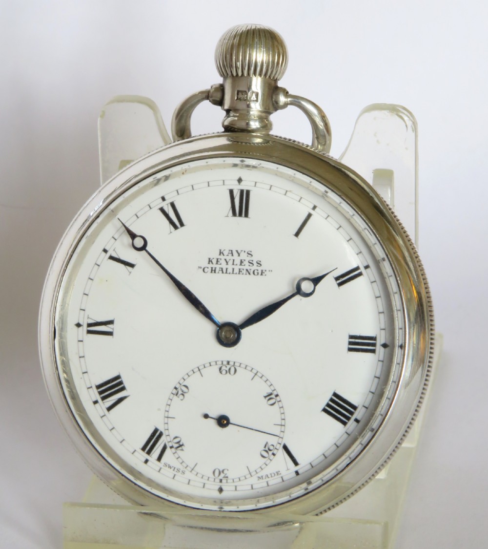 Silver Kays “Challenge” pocket watch, 1925