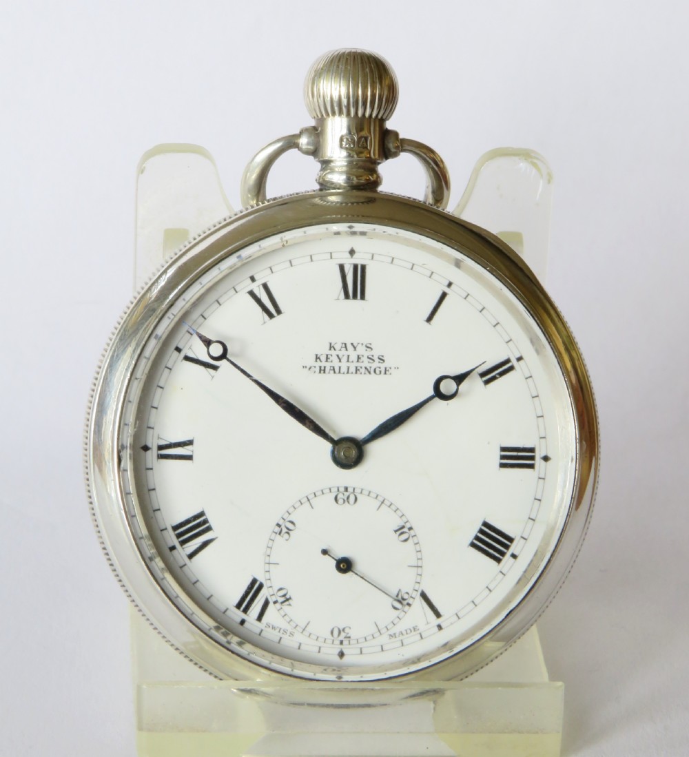 Silver Kays “Challenge” pocket watch, 1925 View II