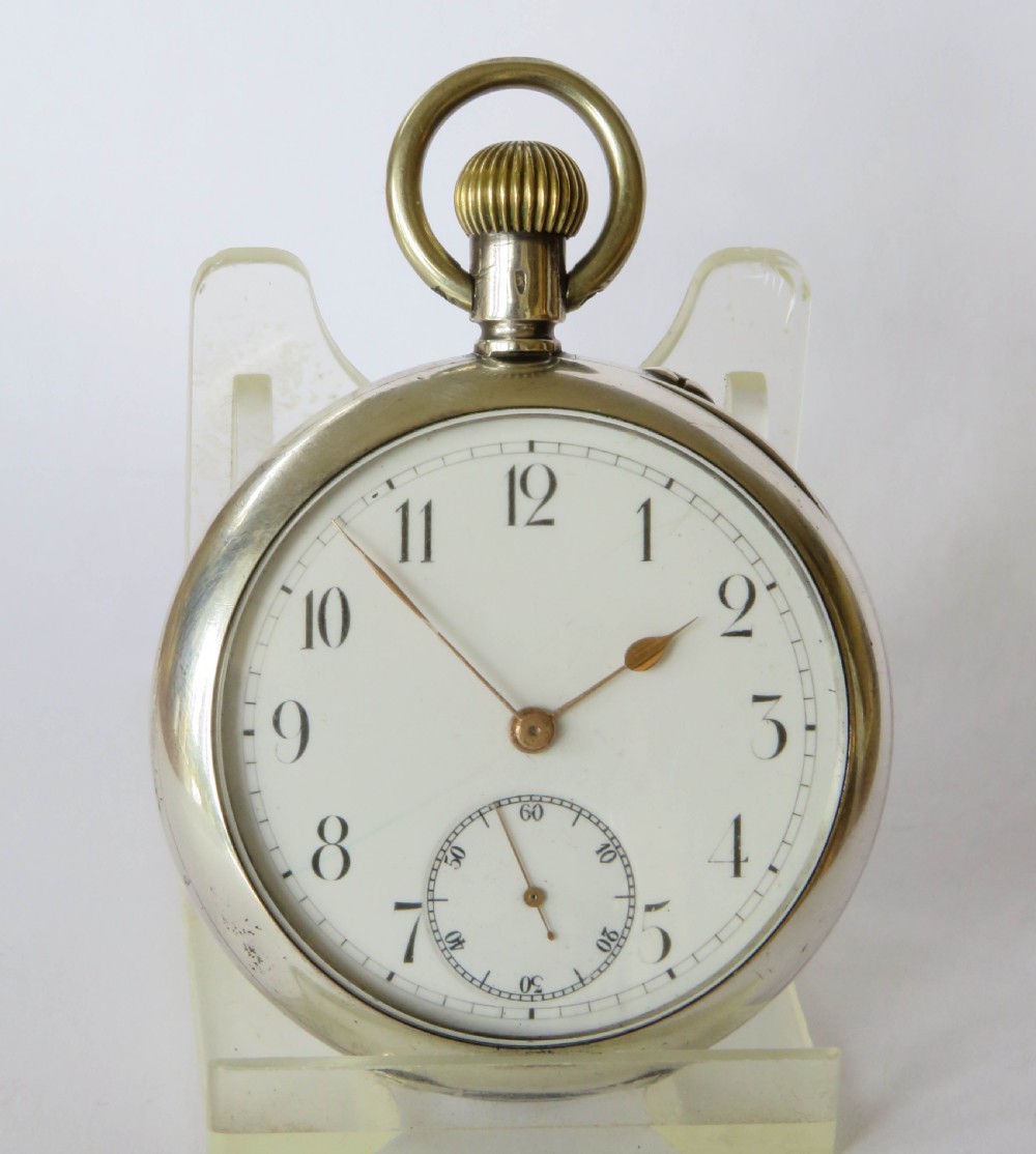 Antique silver Stauffer & Co IWC pocket watch View II