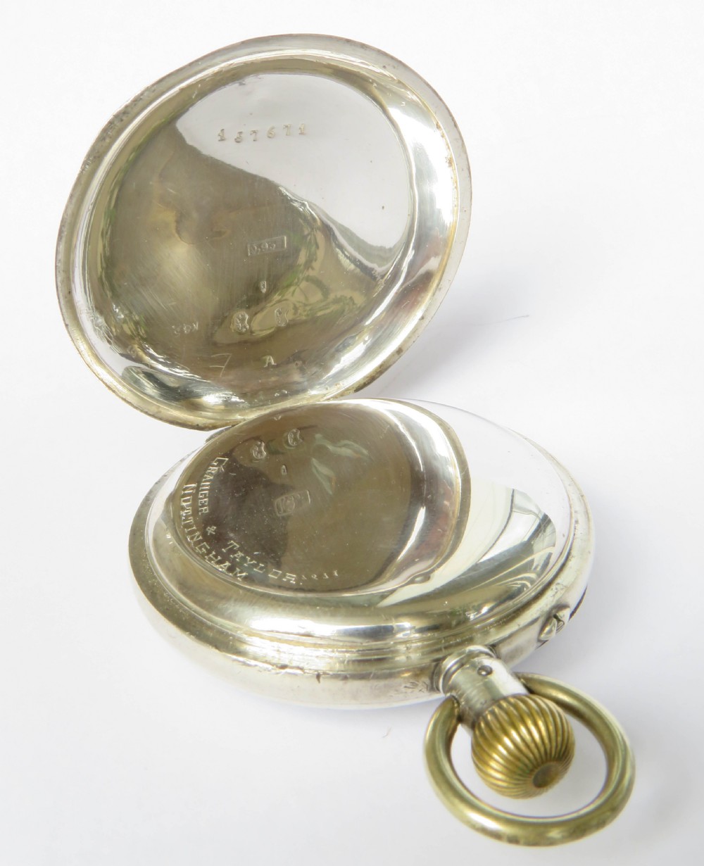 Antique silver Stauffer & Co IWC pocket watch View IV