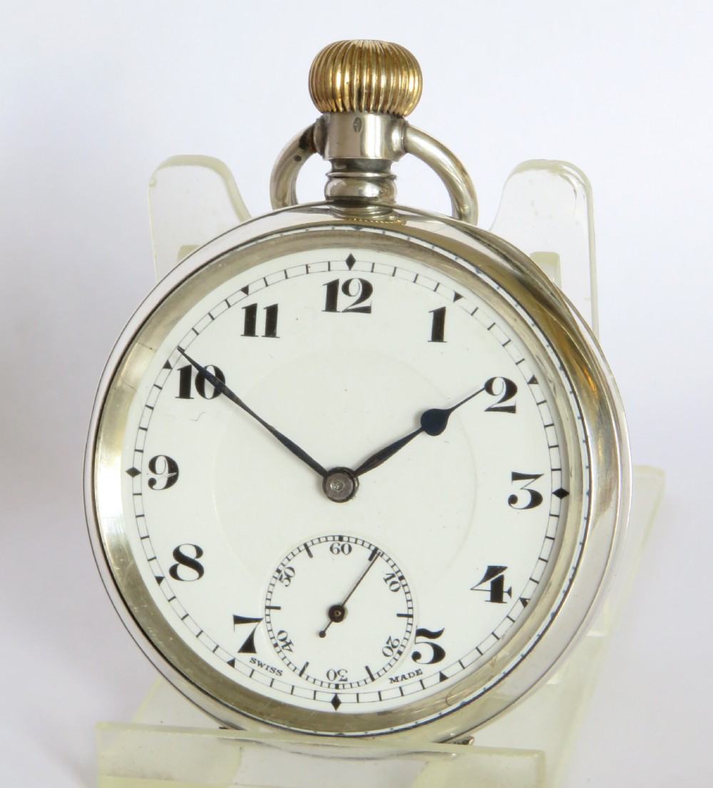 Antique silver Record pocket watch, 1919