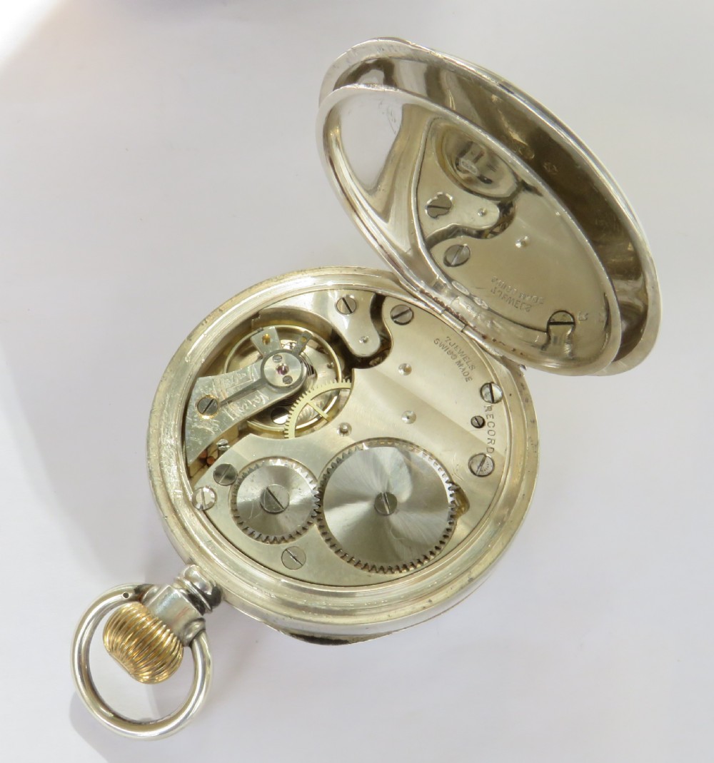 Antique silver Record pocket watch, 1919 View IV