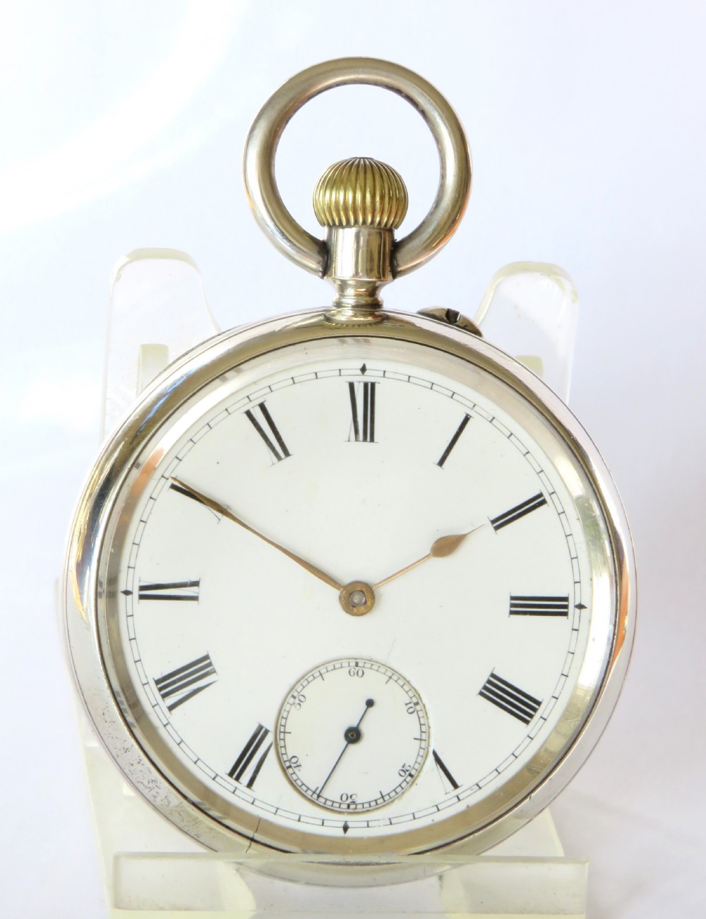 Antique silver English pocket watch, 1895 View II