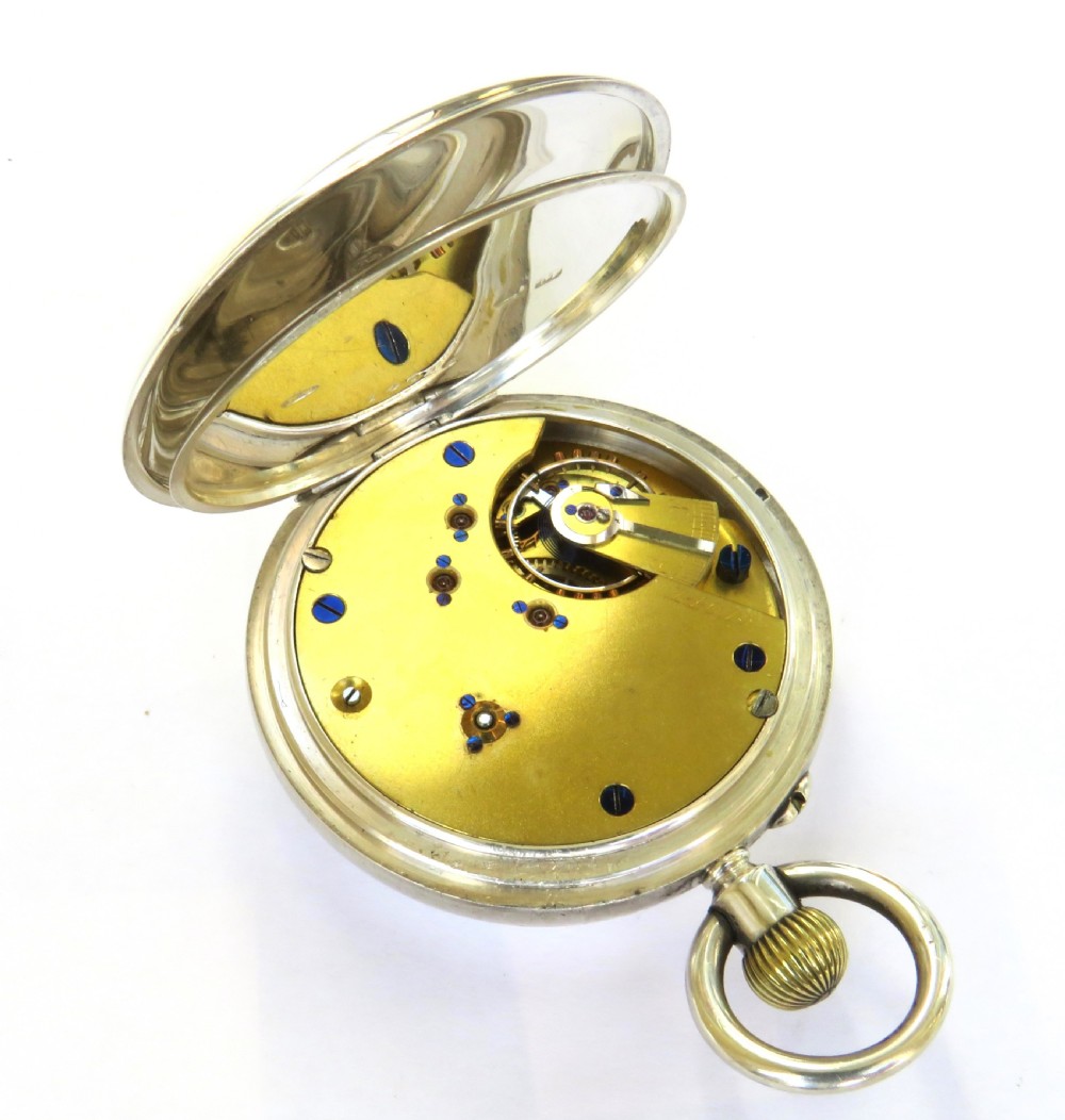 Antique silver English pocket watch, 1895 View III