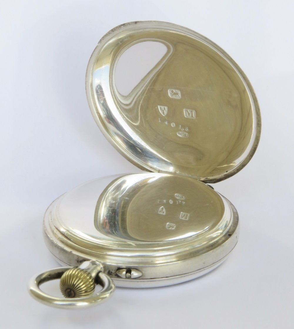 Antique silver English pocket watch, 1895 View IV