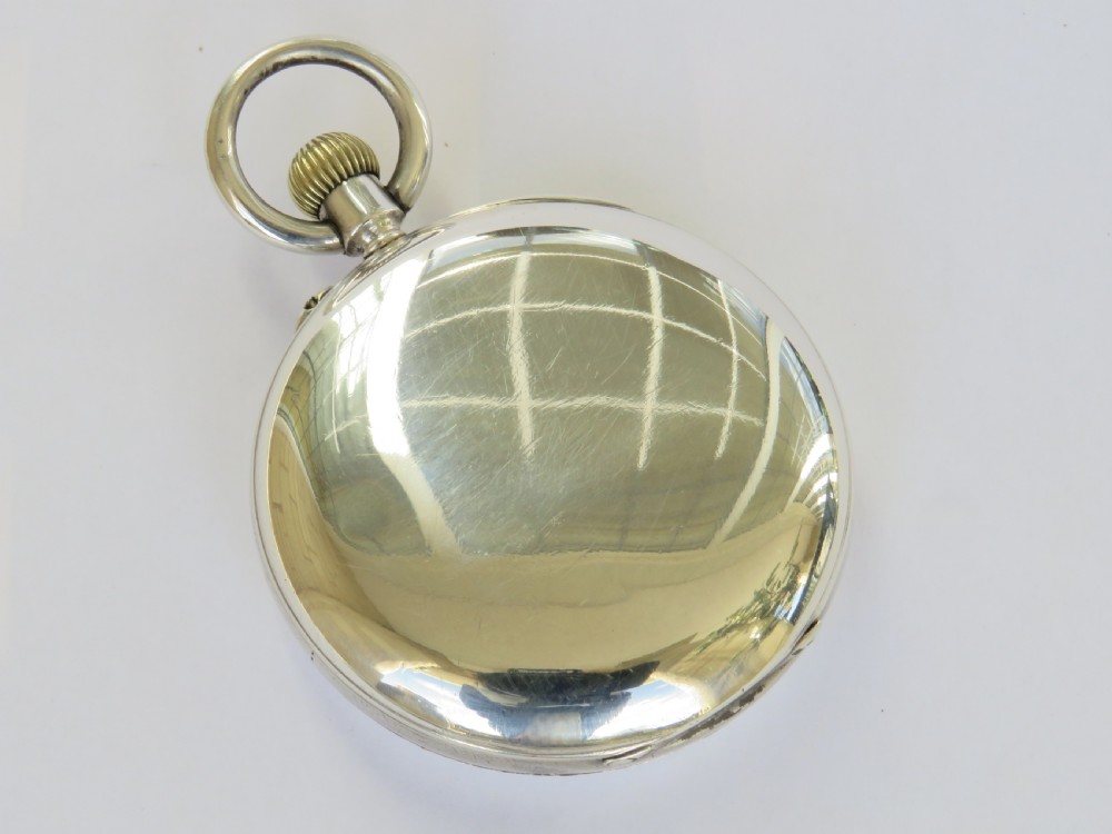 Antique silver English pocket watch, 1895 View V
