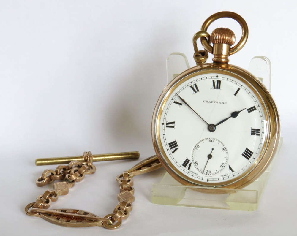 1930s Craftsman pocket watch with albert