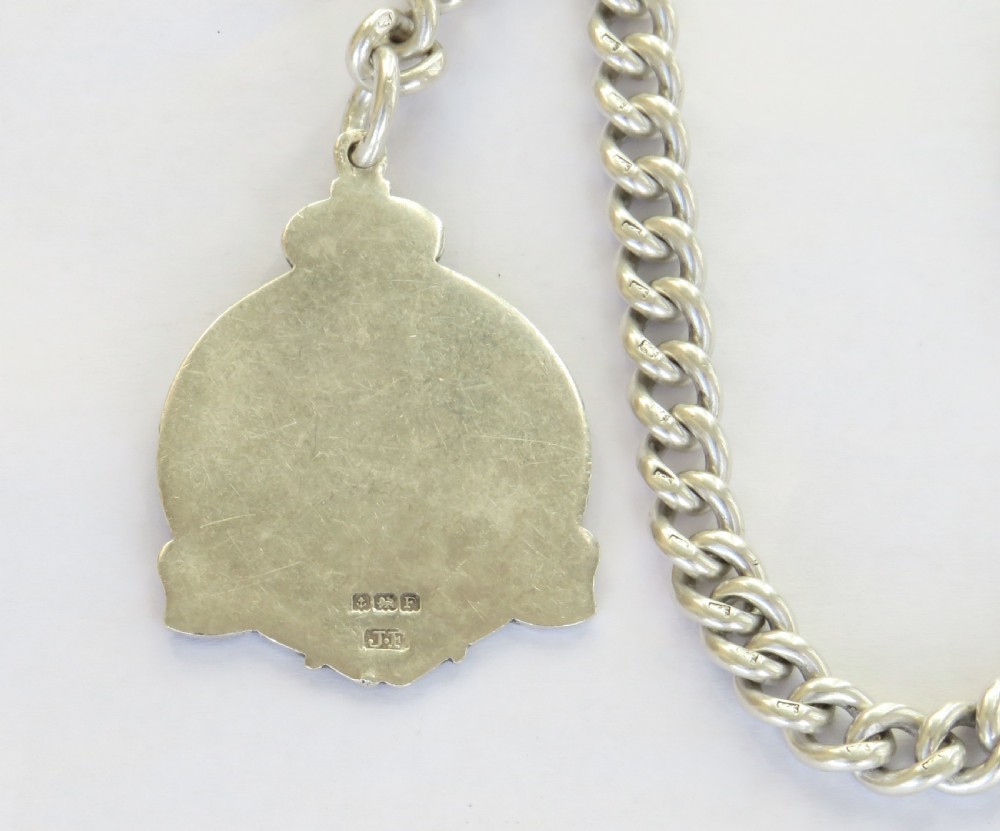 Victorian silver watch chain and table tennis fob View III