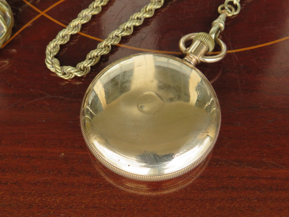 Antique Waterbury Watch Co pocket watch & chain View IV