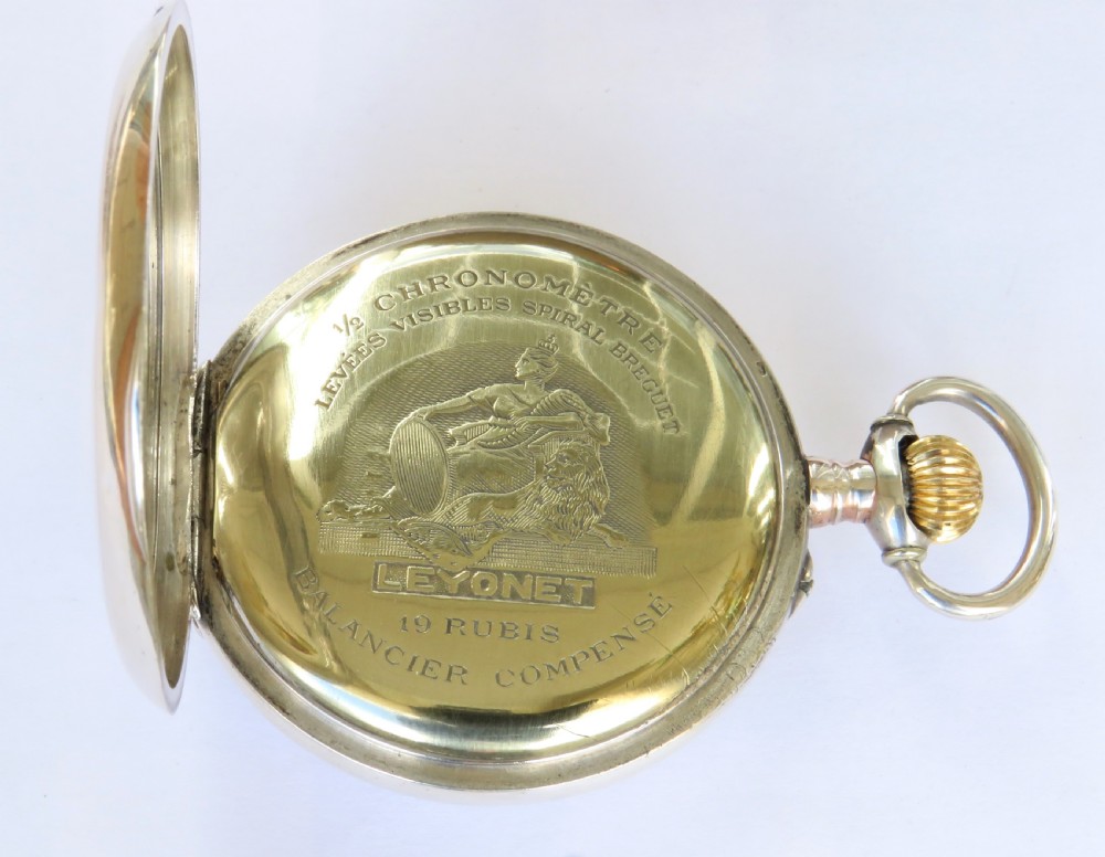 Antique silver pocket watch, Auguste Favre View III