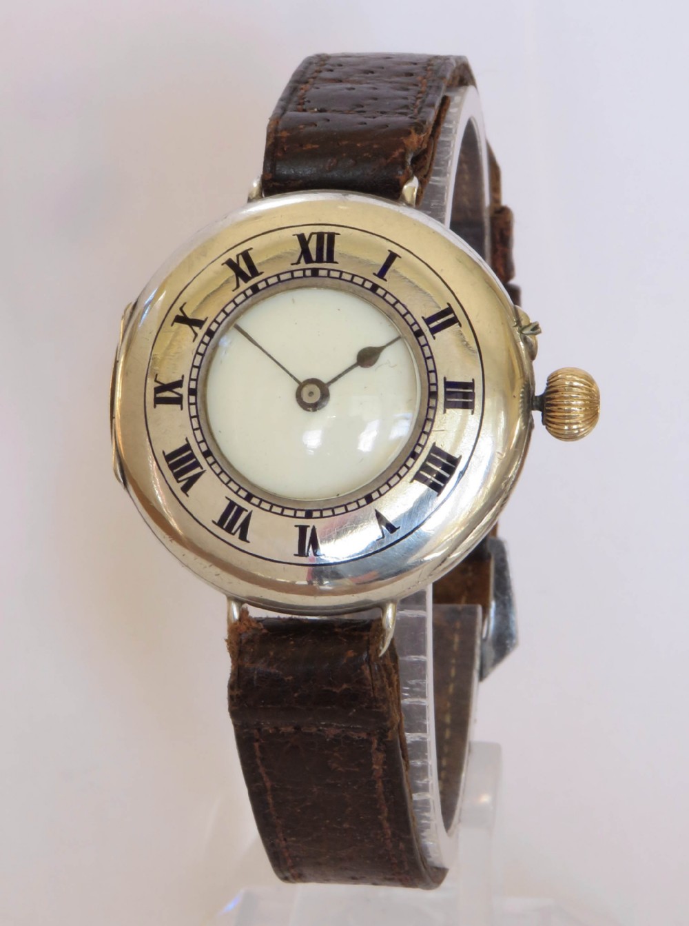 Antique silver Stauffer trench watch