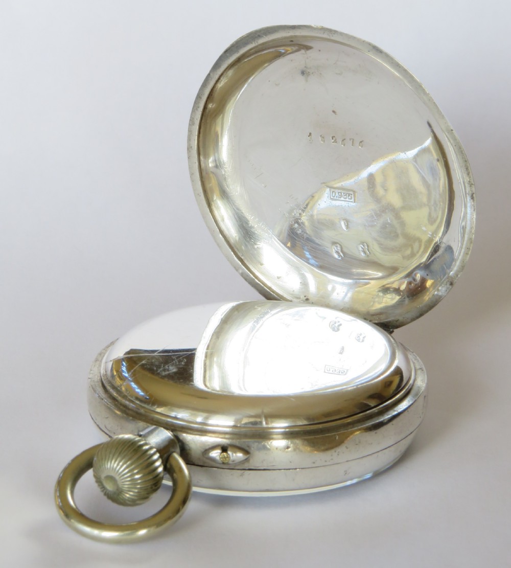 Antique silver Stauffer chronograph pocket watch View III