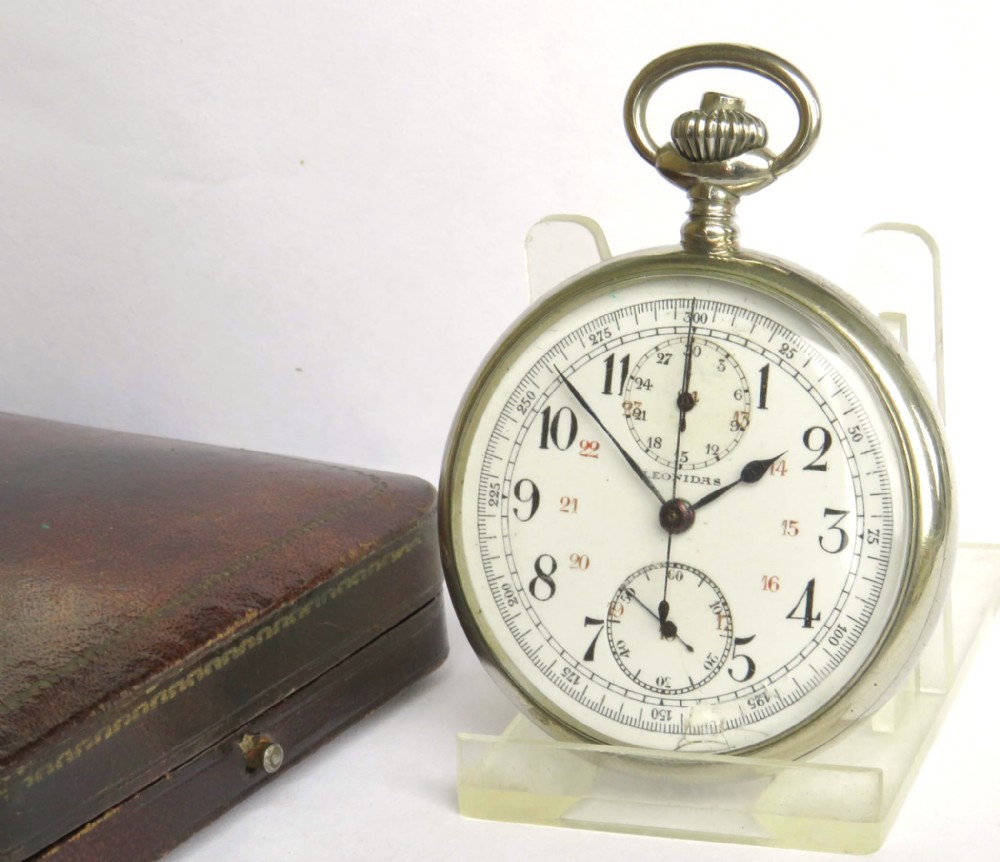Antique 1920s Leonidas chronograph pocket watch