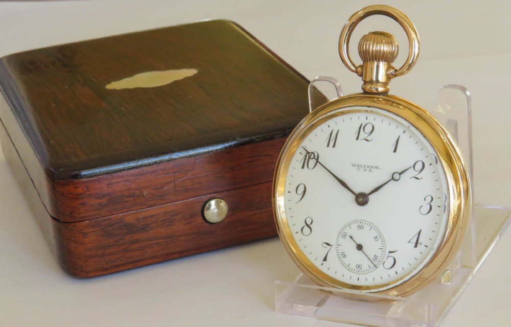 Antique Waltham Bartlett pocket watch & box