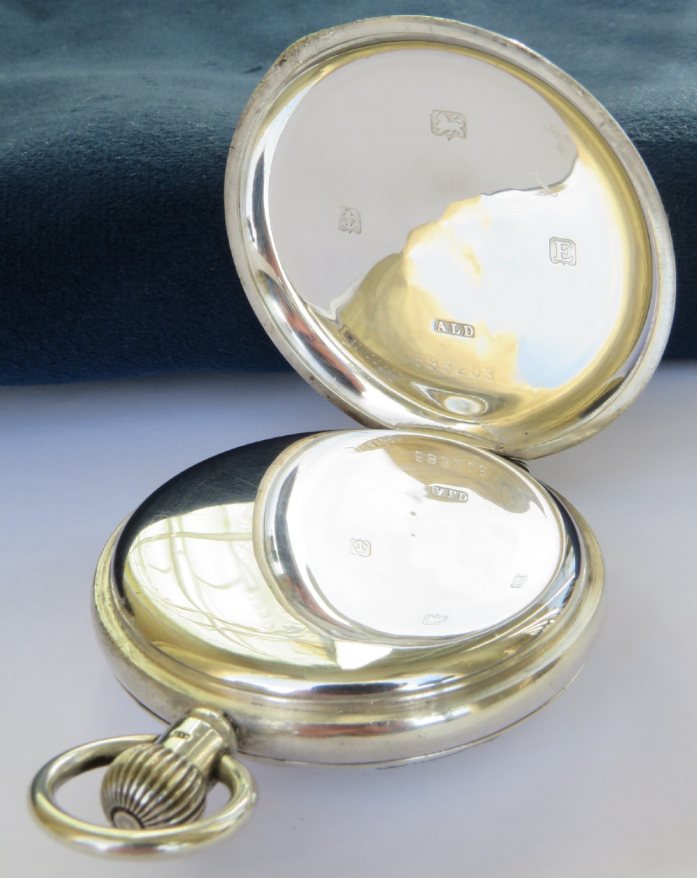 Antique silver Revue half hunter pocket watch for J W Benson View III