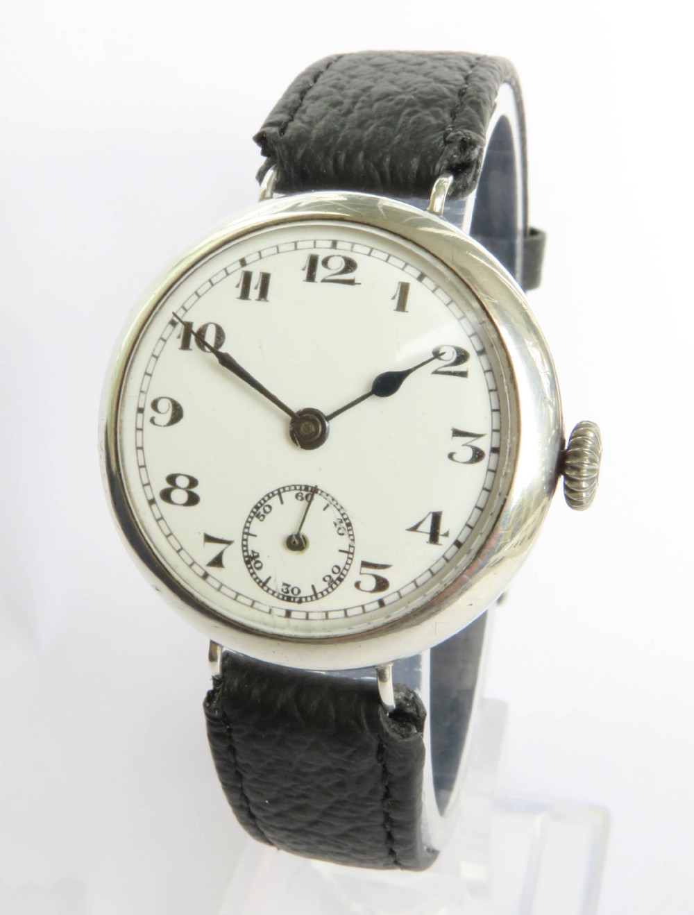 Gents antique silver trench watch, 1911