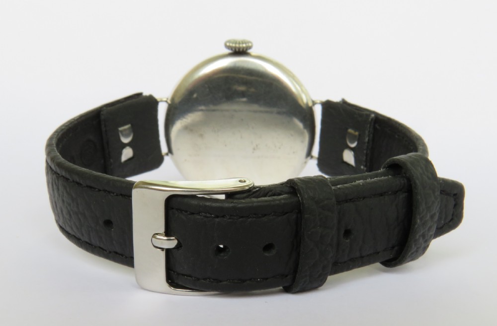 Gents antique silver trench watch, 1911 View VI