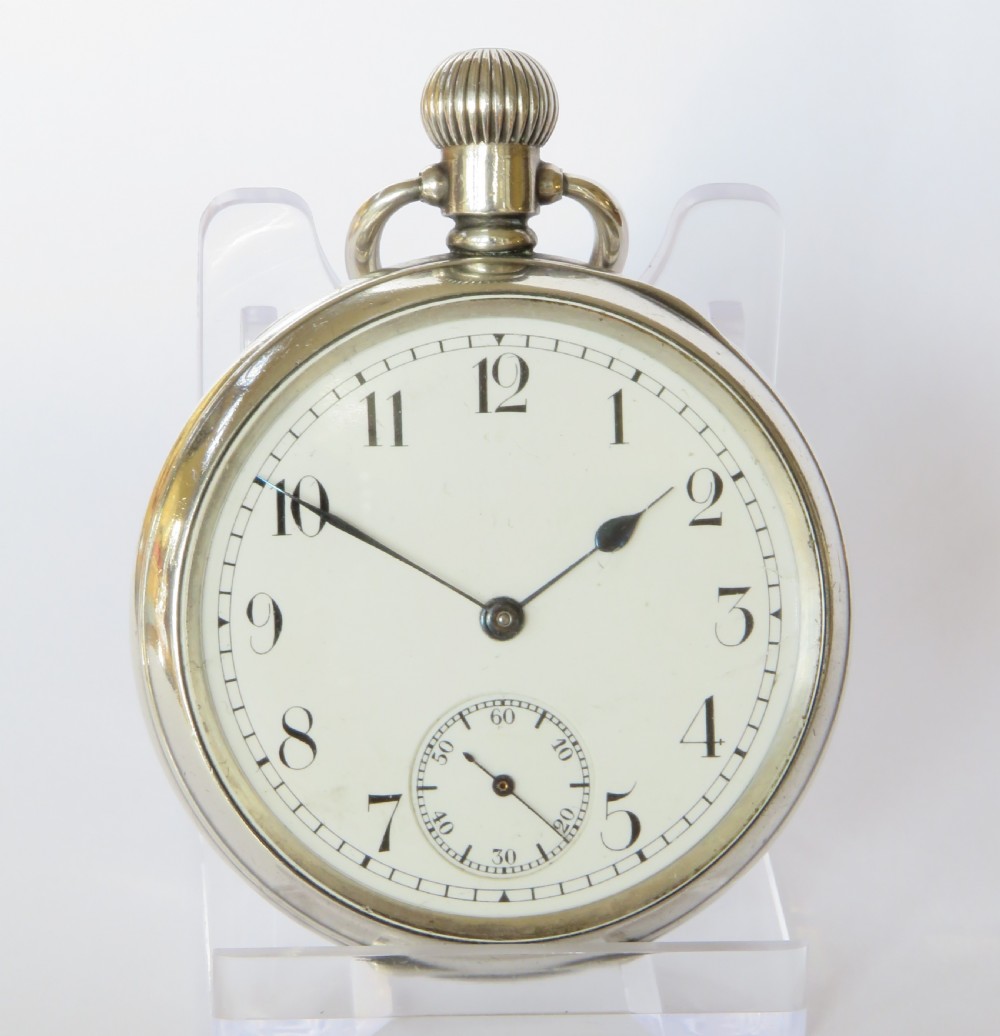 Silver Waltham pocket watch, Great War presentation View II