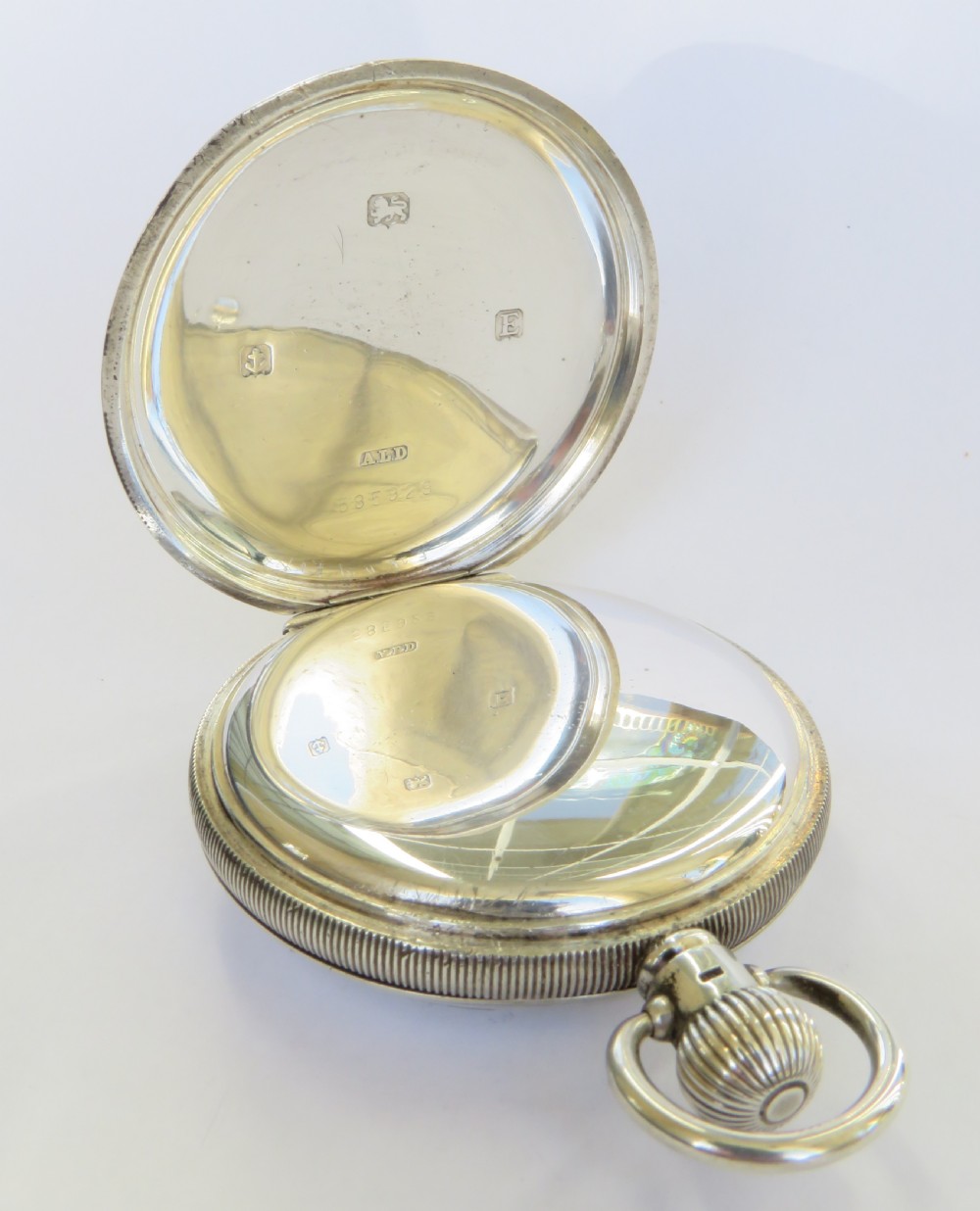 Antique silver Stayte half hunter pocket watch, 1929 View III
