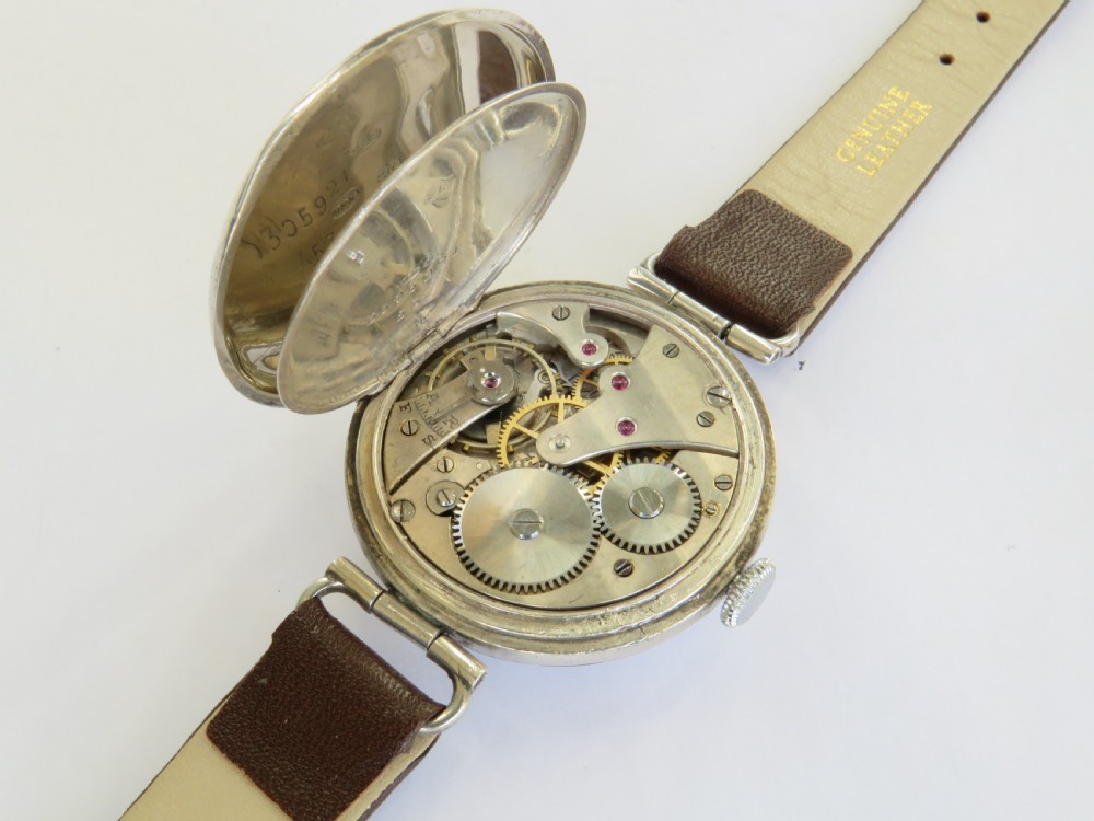 Gents antique silver Cyma wrist watch, 1914 View IV