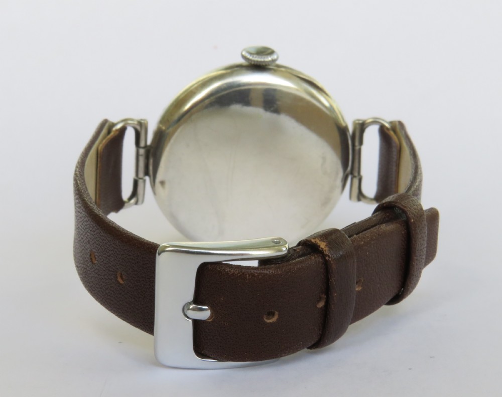 Gents antique silver Cyma wrist watch, 1914 View VI