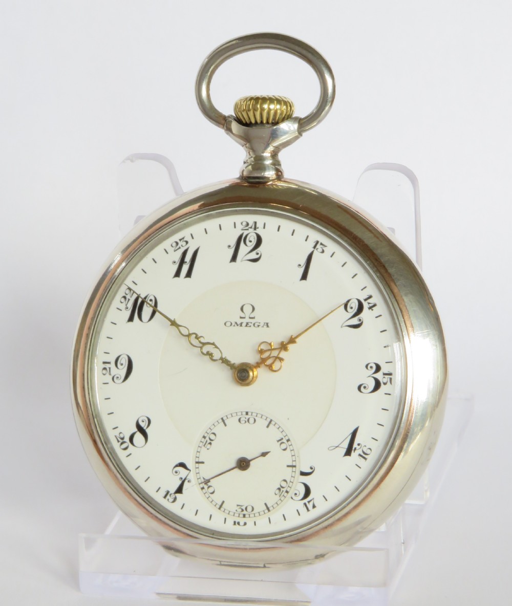 Antique silver Omega pocket watch, 1930