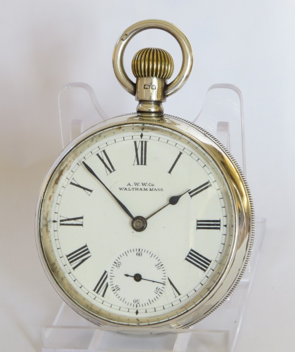 Antique silver Waltham pocket watch, 1893