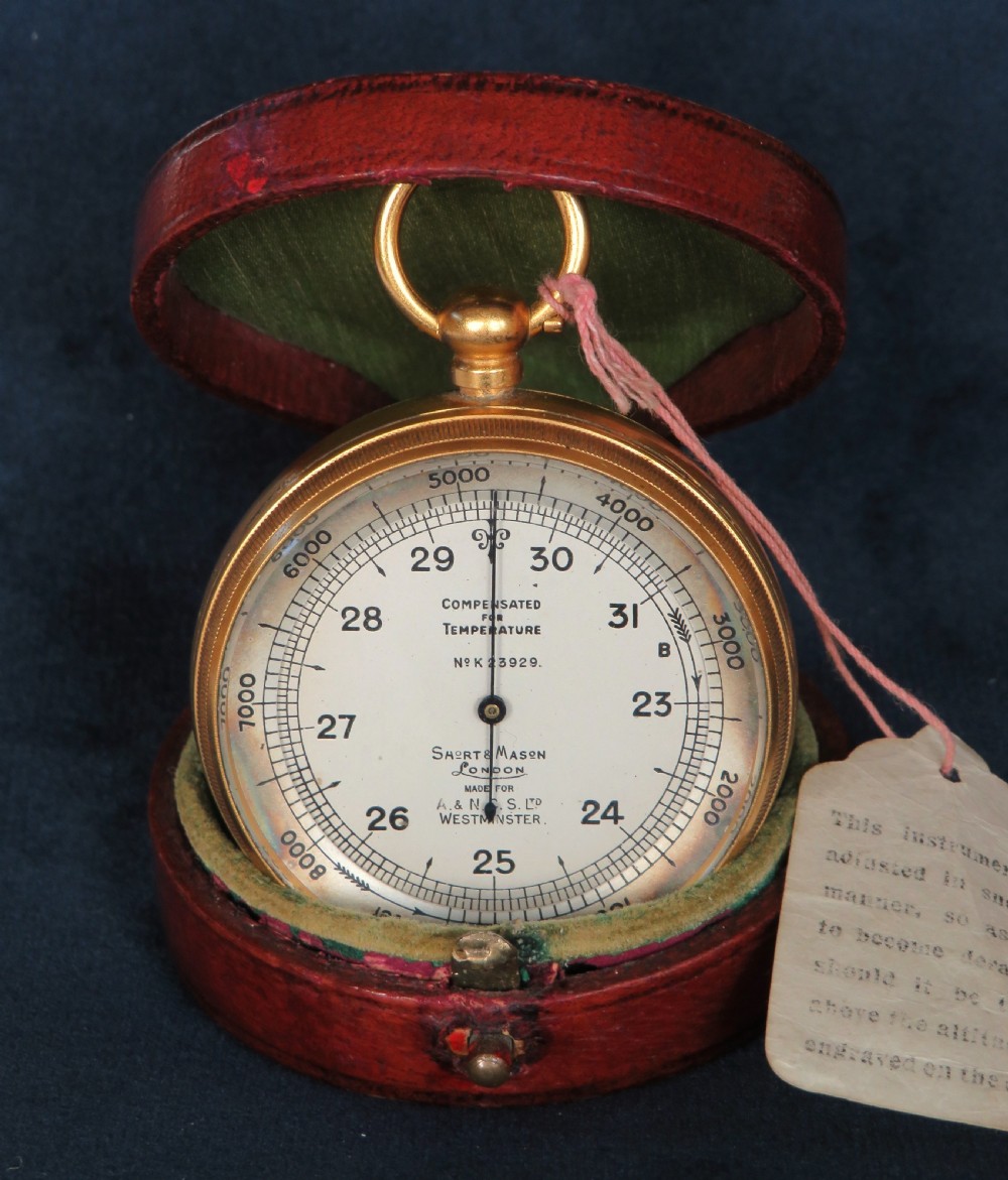 Antique Short & Mason pocket barometer / altimeter for A&NCS