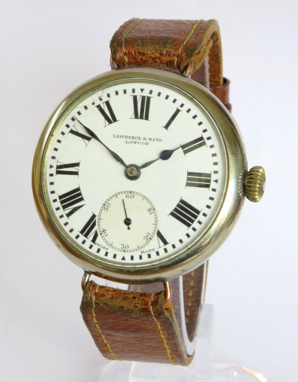 Gents ‘The Turret’ large trench watch, Lawrence & Mayo, London
