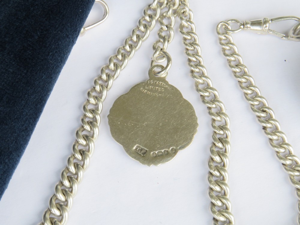 Antique silver watch chain and sovereign holder View VI
