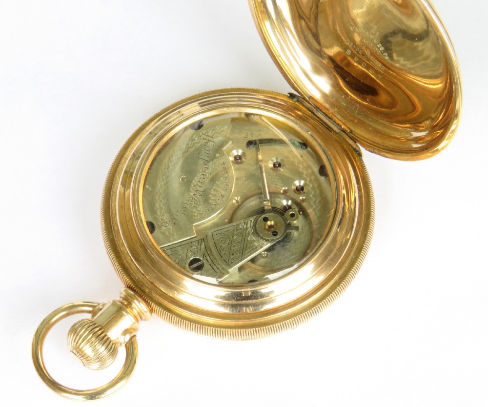 Antique Hampden Watch Co pocket watch, 1885 View III