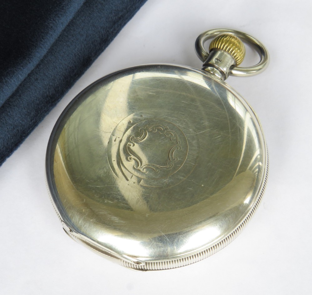 Antique silver Electa pocket watch, 1928 View V