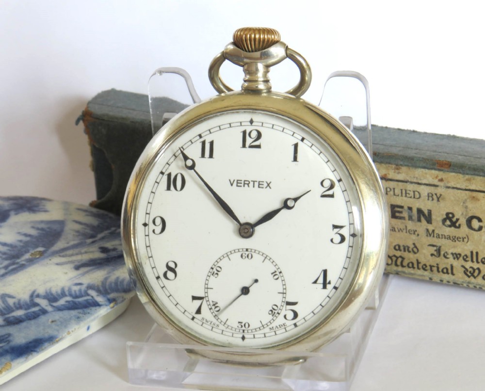 Antique silver Vertex pocket watch, 1919