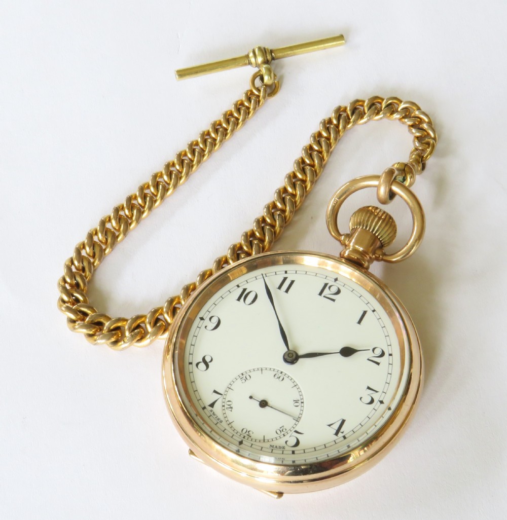 Antique 1920s Syren pocket watch and chain View II